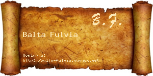 Balta Fulvia névjegykártya